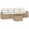 vidaXL Gartensofa-set 5 Stk. 4-Sitzanzahl Beige und Creme Poly-Rattan