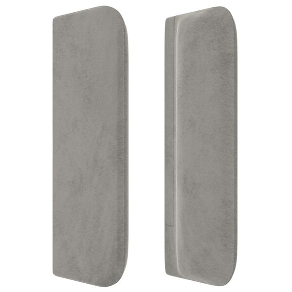 vidaXL Kopfteil mit Ohren Hellgrau 147x16x78/88 cm Samt
