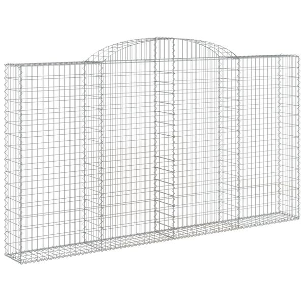 vidaXL Gabionen mit Hochbogen 5 Stk. 300x30x160/180cm Verzinktes Eisen