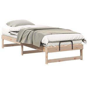 vidaXL Bettrahmen Braun 90 x 210 cm Massives Kiefernholz