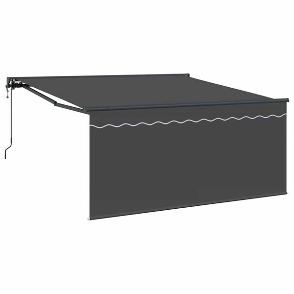 vidaXL Einziehbare Markise Grau und Anthrazit 350 x 250 cm