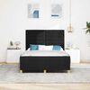 vidaXL Bettgestell mit Kopfteil Schwarz 140 x 190 cm Stoff