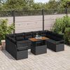 vidaXL Garten-Sofa-Set mit Speicher 10 pcs Schwarz Poly Rattan