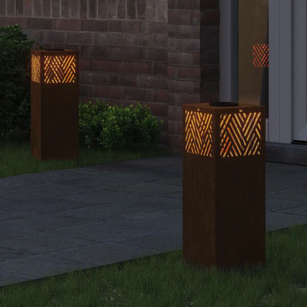 vidaXL Solar LED Weg Licht 2 pcs Bronze Wetterfeststahl