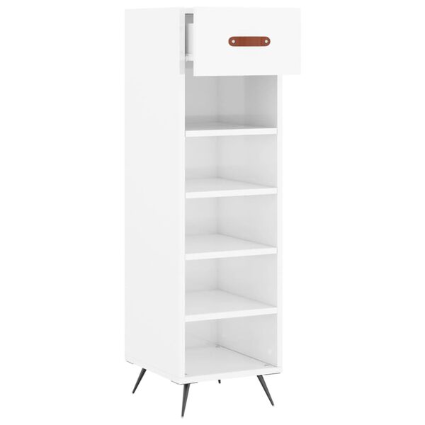 vidaXL Schuhschrank Hochglanz-Wei&szlig; 30x35x105 cm Holzwerkstoff