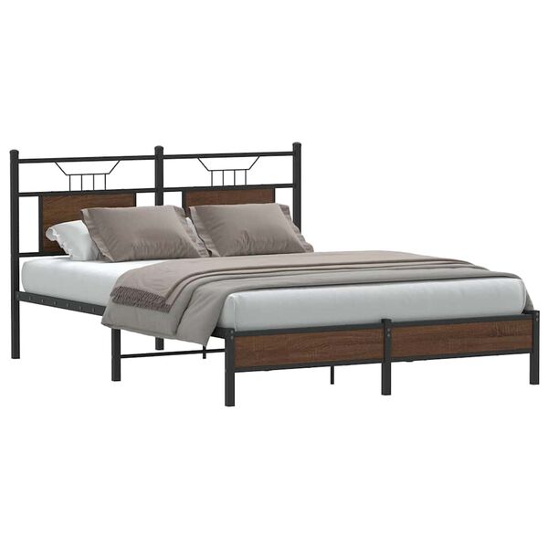 vidaXL Bettgestell ohne Matratze Braun Eiche 137x190 cm Holzwerkstoff