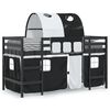 vidaXL Kinderhochbett mit Tunnel Wei&szlig; & Schwarz 90x200 cm Kiefernholz