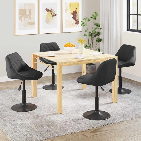 vidaXL Esszimmerst&uuml;hle 4 Stk. Drehbar Schwarz Samt