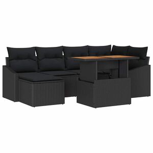 vidaXL Gartensofa-set 7 stk. Schwarz und Braun