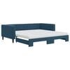 vidaXL Tagesbett Ausziehbar mit Matratzen Blau 100x200 cm Samt