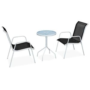 vidaXL 3-tlg. Bistro-Set Stahl Schwarz