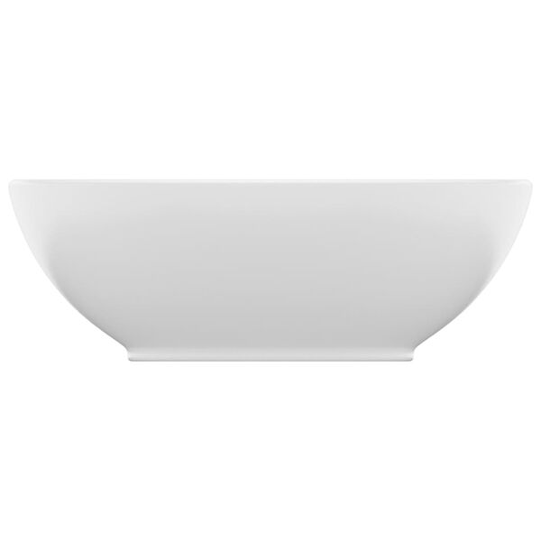 vidaXL Luxuriöses Ovales Waschbecken Matt Weiß 40x33 cm Keramik
