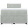vidaXL Boxspringbett mit Matratze Hellgrau 120x190 cm Samt
