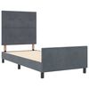 vidaXL Boxspringbett mit Kopfteil Dunkelgrau 80 x 200 cm Samt