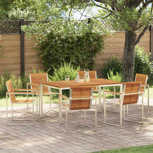 vidaXL Garten-Ess-Set 7 pcs Massives Akazienholz