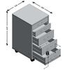 FMD Mobiler Schubladenschrank Eichenbraun