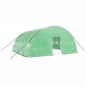 vidaXL Gew&auml;chshaus mit Stahlrahmen Gr&uuml;n 36 m&sup2; 6x6x2,85 m
