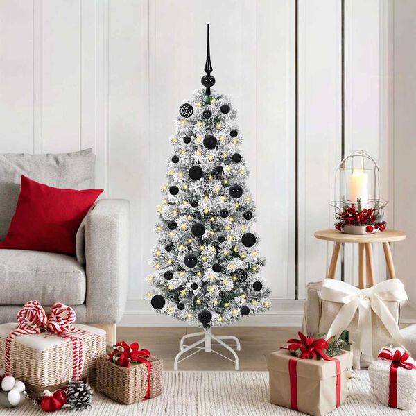 vidaXL K&uuml;nstlicher klappbarer Weihnachtsbaum Gr&uuml;n und Wei&szlig; 120 cm