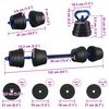 vidaXL 2-in-1 Kurzhantel Langhantel Set 30kg Schwarz und Blau