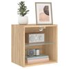 vidaXL Wand-Nachttische mit LED-Leuchten 2 Stk. Sonoma-Eiche