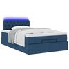 vidaXL Ottomane Bett mit Matratze & LEDs Blau 120x200 cm Stoff