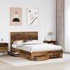 vidaXL Bettrahmen mit Kopfteil Altholz 135 x 190 cm Holzwerkstoff
