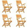 vidaXL Klappst&uuml;hle, 4 St&uuml;ck, 55 x 61 x 90 cm, Massivholz Teak