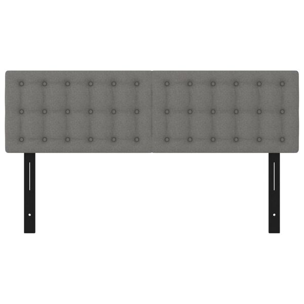 vidaXL Kopfteile 2 Stk. Dunkelgrau 72x5x78/88 cm Stoff