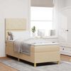 vidaXL LED Boxspringbett mit Matratze Creme 80 x 200 cm Stoff