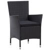 vidaXL 9-tlg. Garten-Essgruppe mit Auflagen Poly Rattan Schwarz