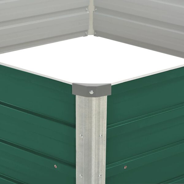 vidaXL Hochbeet 129x129x45 cm Verzinkter Stahl Gr&uuml;n