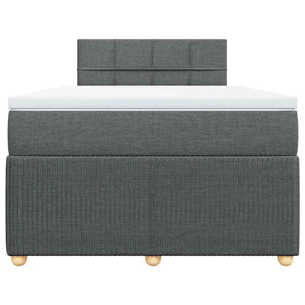 vidaXL Boxspringbett mit Matratze Dunkelgrau 120x190 cm Stoff