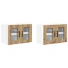 vidaXL Wandglas-Schrank LUCCA 2 pcs Artisan-Eiche 60 x 31 x 40 cm