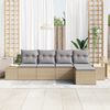 vidaXL Garten-Sofa-Set mit Kissen 5 pcs Beige Poly-Rattan