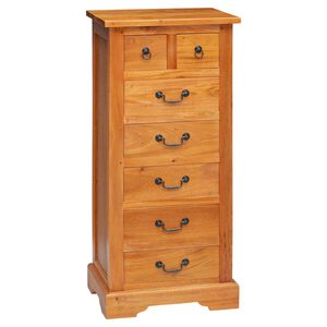 vidaXL Kommode Natur 45 x 35 x 100,5 cm Massives Mahagoni Holz