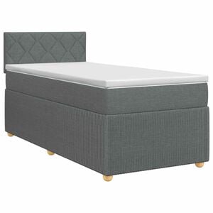 vidaXL Boxspringbett mit Matratze Dunkelgrau 80 x 200 cm Stoff