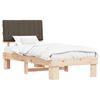 vidaXL Bettgestell mit gepolstertem Kopfteil Taupe 90 x 190 cm