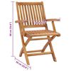 vidaXL Klappbare Gartenst&uuml;hle mit Kissen 4 Stk. Massivholz Teak