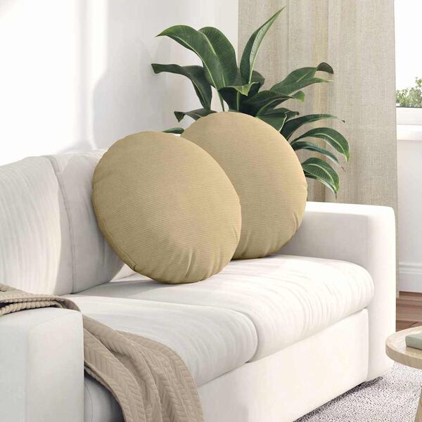 vidaXL Sitzkissen 2 pcs Grau-Gr&uuml;n &Oslash; 50 cm Cordstoff