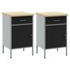 vidaXL Werkbank mit Schubladen 2 pcs Schwarz und Grau 100 x 55 x 85 cm