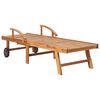vidaXL Sonnenliegen 2 Stk. mit Auflagen Taupe Massivholz Teak