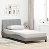 vidaXL Bettgestell ohne Matratze "Hanko" Hellgrau 100x200 cm Stoff