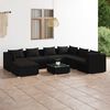 vidaXL 8-tlg. Garten-Lounge-Set mit Kissen Poly Rattan Schwarz