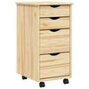 vidaXL Rollwagen mit Schreibtisch MOSS 34 x 39 x 65,5 cm Klarlack