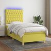 vidaXL Boxspringbett mit Matratze & LED Gr&uuml;n 80x200 cm Stoff