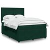 vidaXL Boxspringbett mit Matratze Dunkelgr&uuml;n 140x200 cm Samt