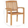 vidaXL Gartenst&uuml;hle 2 Stk. mit Roten Kissen Massivholz Teak