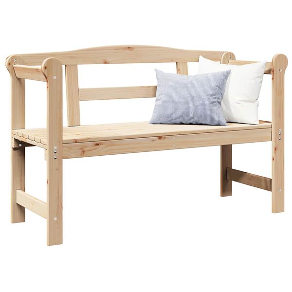 vidaXL Bank Outdoor Natur 119 x 44 x 76 cm Massives Kiefernholz