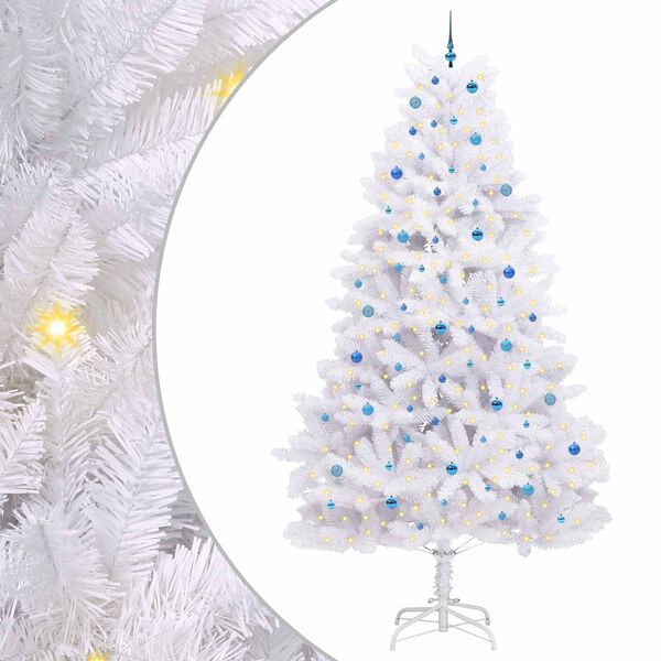 vidaXL K&uuml;nstlicher klappbarer Weihnachtsbaum Wei&szlig; 300 cm PVC und Stahl