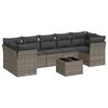 vidaXL 8-tlg. Garten-Sofagarnitur mit Kissen Grau Poly Rattan